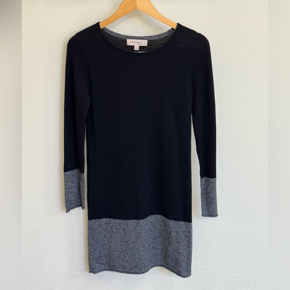 Philosophy Black & Gray Knit Sweater Dress - Size Small Excellent Condition!